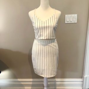 White pin striped two piece